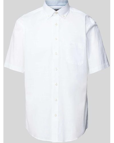 Fynch-Hatton Freizeithemd mit Button-Down-Kragen Modell 'Summer' - Weiß