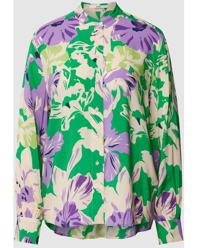 Brax Bluse mit floralem Allover-Print Modell 'STYLE.VIV' - Grün