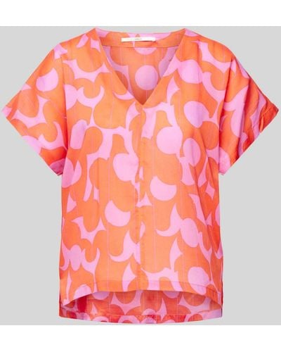 Lanius Blusenshirt mit Allover-Print - Pink
