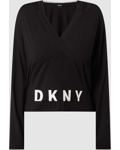 DKNY Hoodie Met Stretch - Zwart