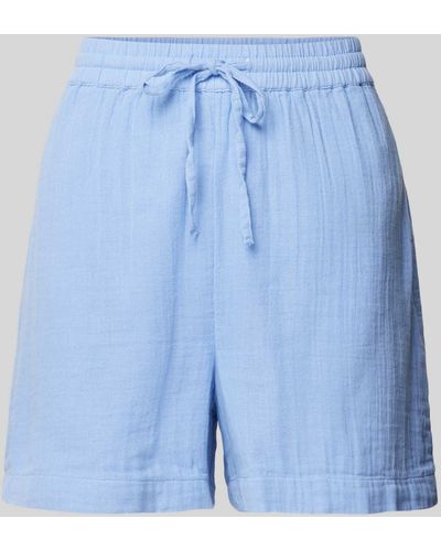 Pieces High Waist Shorts mit elastischem Bund Modell 'STINA' - Blau