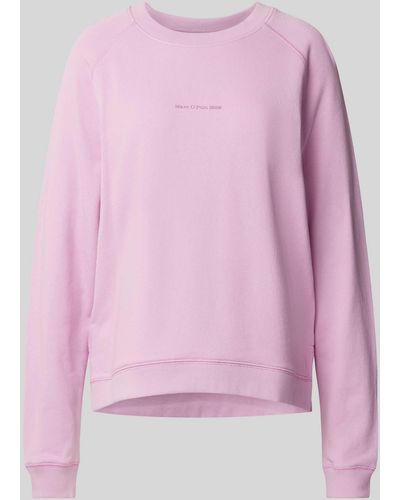 Marc O' Polo Sweatshirt Met Labeldetail - Roze