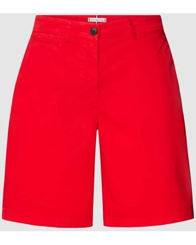 Tommy Hilfiger Chino-Shorts mit Label-Stitching - Rot
