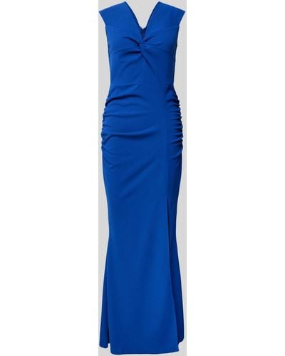 Sistaglam Midi-jurk Met Knoopdetail - Blauw
