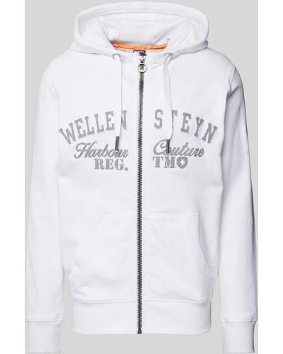 Wellensteyn Sweatjacke mit Logo-Stitching Modell 'STEUERBORD' - Grau