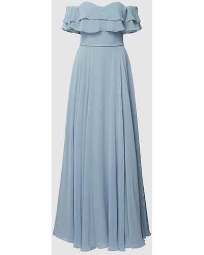 Luxuar Abendkleid mit Taillenpasse - Blau