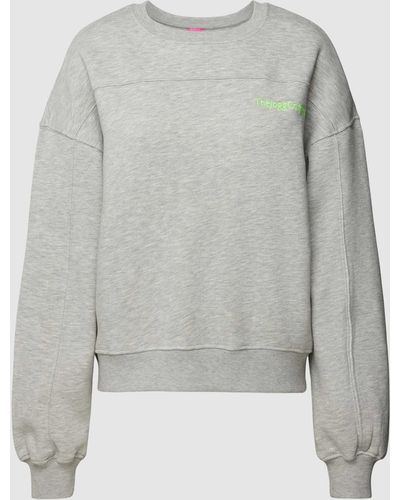 TheJoggConcept Sweatshirt mit Label-Stitching Modell 'RAFINE' - Grau