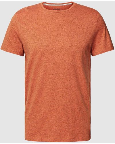Blend T-shirt Met Labeldetail - Oranje