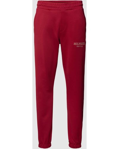 Tommy Hilfiger Sweatpants mit Label-Stitching - Rot