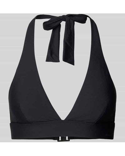 Marc O' Polo Bikini-Oberteil mit V-Ausschnitt Modell 'Essentials' - Schwarz