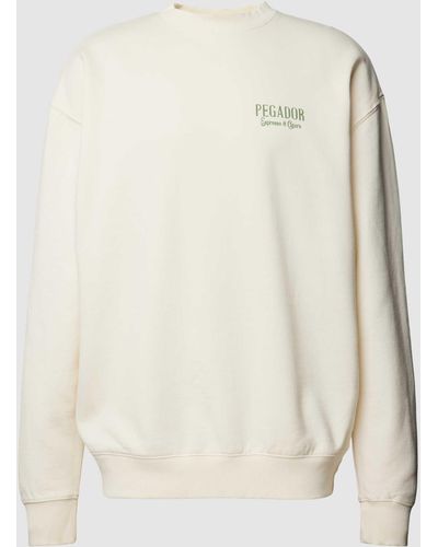 PEGADOR Oversized Sweatshirt mit Label-Print Modell 'Racoon' - Natur