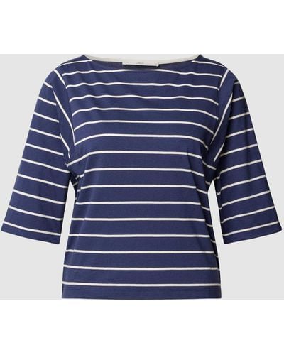 Lanius T-Shirt mit U-Boot-Ausschnitt - Blau