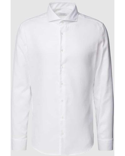 Seidensticker Slim Fit Business-Hemd mit Haifischkragen - Weiß