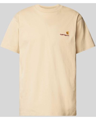 Carhartt T-Shirt mit Label-Stitching Modell 'American Script' - Natur