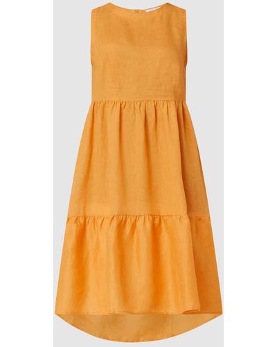 MINT & MIA Kleid aus Leinen Modell 'Benita' - Orange
