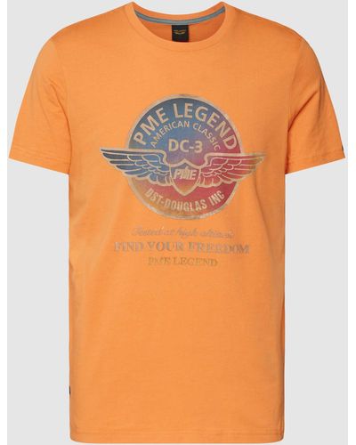 PME LEGEND T-Shirt mit Rundhalsausschnitt - Orange