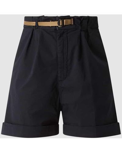 White Sand Chino-Shorts mit Paperbag-Bund Modell 'Cameron' - Schwarz