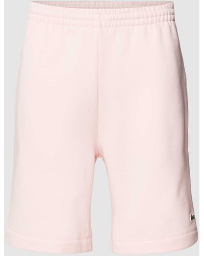 Lacoste Regular Fit Shorts mit elastischem Bund - Pink