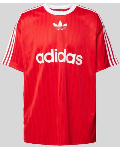 adidas Originals T-Shirt mit Label-Print - Rot