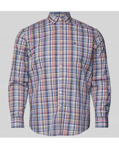 Fynch-Hatton Regular Fit Freizeithemd mit Button-Down-Kragen - Blau