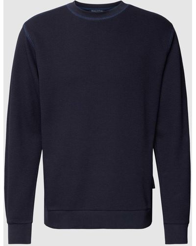 Marc O' Polo Sweatshirt Met Structuurmotief - Blauw