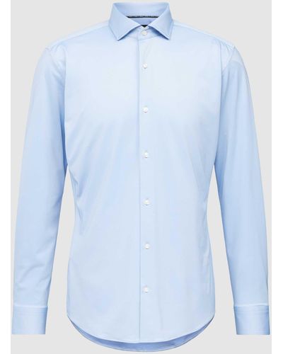 BOSS Slim Fit Zakelijk Overhemd Met Kentkraag - Blauw
