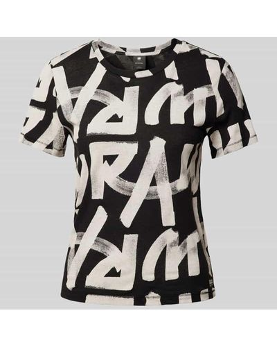 G-Star RAW T-Shirt mit Label-Print Modell 'Calligraphy' - Schwarz