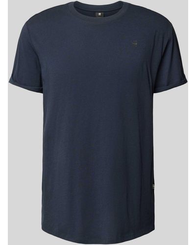 G-Star RAW T-Shirt mit Label-Print - Blau