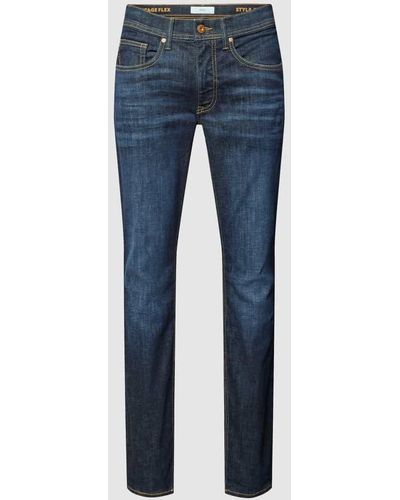 Brax Slim Fit Jeans mit Kontrastnähten Modell 'CHRIS' - Blau