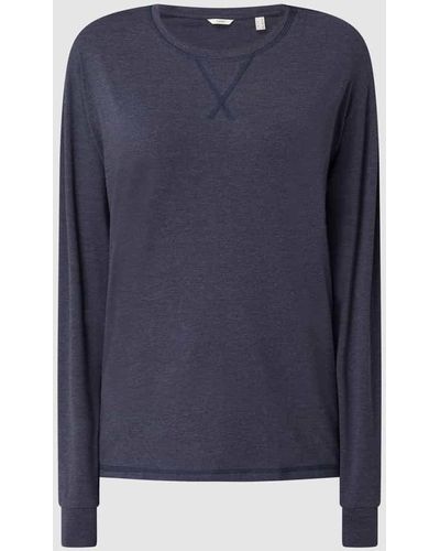 Esprit Pyjama-Oberteil aus Baumwollmischung - Blau
