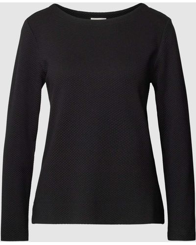 S.oliver Sweatshirt Met Viscose En Fijn Gestructureerd Design - Zwart