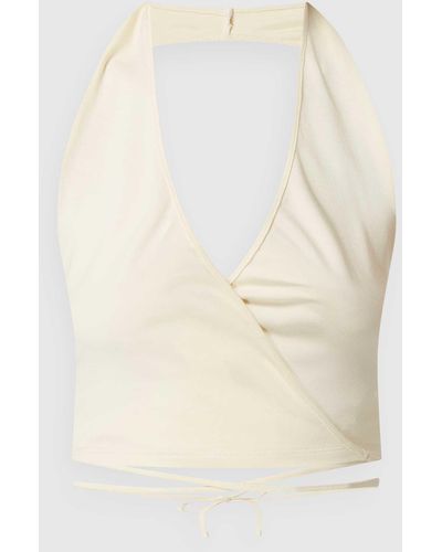 EDITED Korte Top Met Halter - Naturel