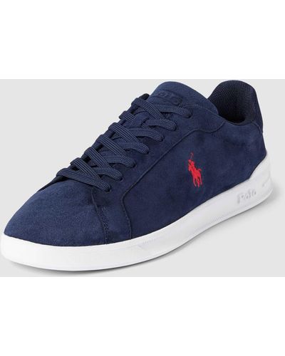Polo Ralph Lauren Sneakers Met Labeldetail - Blauw