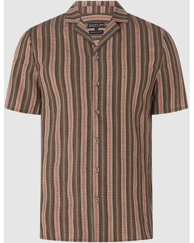 COLOURS & SONS Comfort Fit Zakelijk Overhemd Met Viscose - Bruin