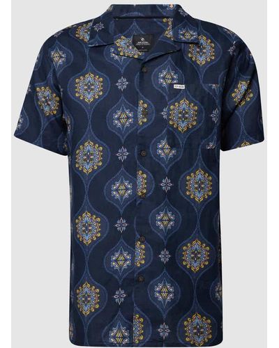 Rip Curl Freizeithemd mit Allover-Muster - Blau