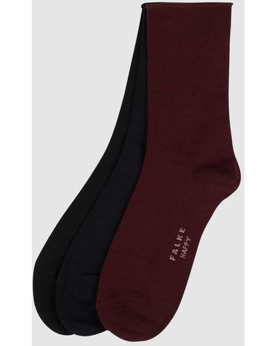 FALKE Socken mit Stretch-Anteil im 3er-Pack Modell 'Happy' - Lila