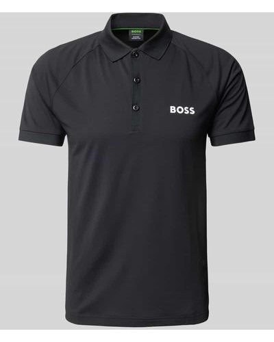 BOSS Poloshirt mit Label-Print Modell 'Patteo' - Schwarz