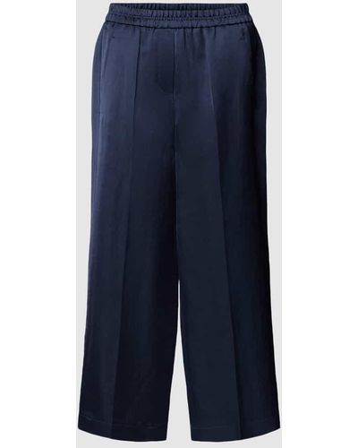 Luisa Cerano Wide Fit Bundfaltenhose mit Leinen-Anteil - Blau