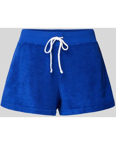 Polo Ralph Lauren Regular Fit Shorts mit Logo-Stitching Modell 'TERRY' - Blau