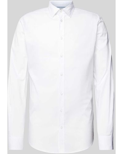 S.oliver Tailored Fit Zakelijk Overhemd Met Kentkraag - Wit