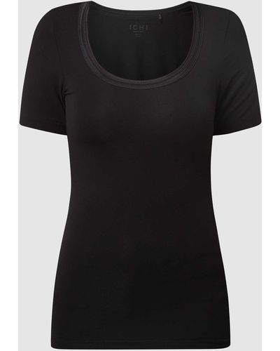 Ichi T-shirt Met Stretch, Model 'zola' - Zwart