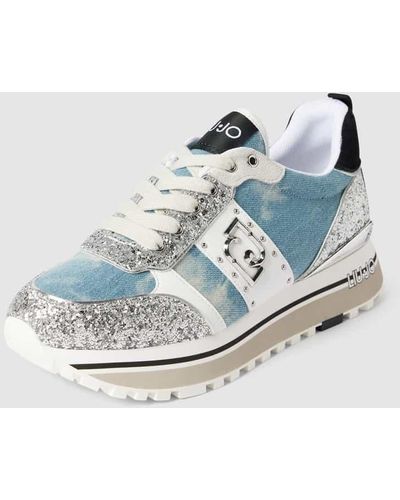 Liu Jo Sneaker mit Paillettenbesatz - Blau