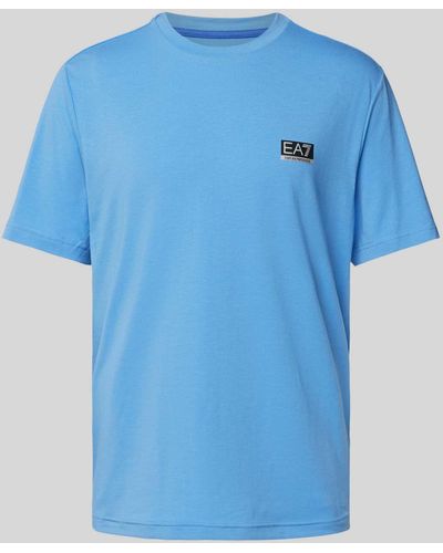 EA7 T-Shirt mit Label-Print - Blau