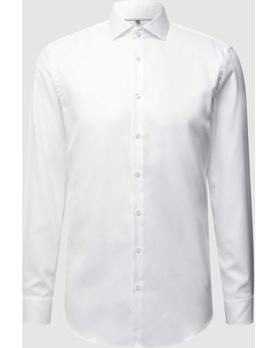Jake*s Jake*s Regular Fit Business-Hemd aus Twill - Weiß
