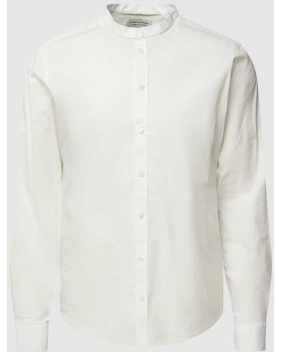 Casual Friday Slim Fit Freizeithemd mit Rundhalsausschnitt Modell 'Anton' - Weiß