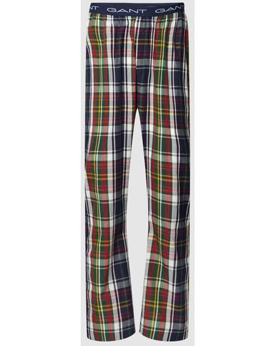 GANT Pyjama-Hose mit elastischem Logo-Bund Modell 'CHECK' - Mehrfarbig