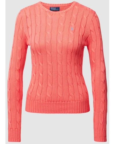 Polo Ralph Lauren Strickpullover aus Baumwolle mit Strukturmuster Modell 'JULIANNA' - Pink