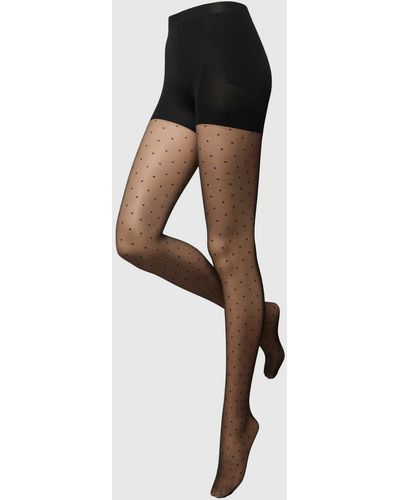 Magic Bodyfashion Strumpfhose mit Shaping-Shorts Modell 'SEXY DOTS' - Schwarz