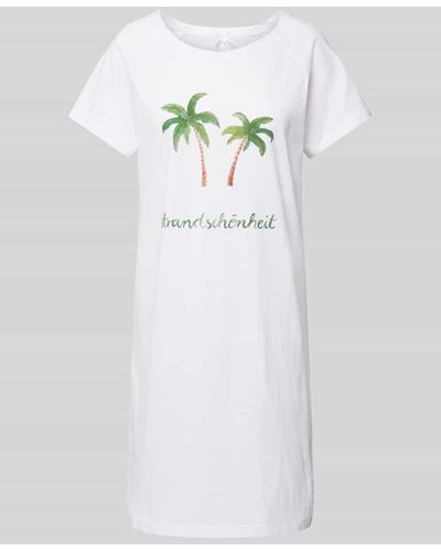 Louis & Louisa Oversized Nachthemd mit Rundhalsausschnitt Modell 'Sommerträume' - Weiß