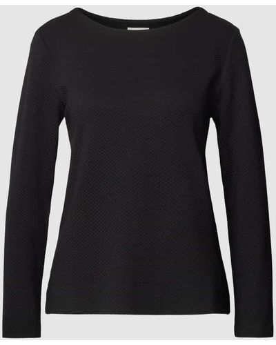 S.oliver Sweatshirt mit Viskose-Anteil und fein strukturiertem Design - Schwarz